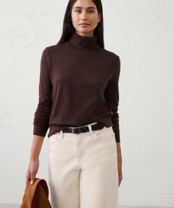 Dark Chocolate Merino Wool Turtleneck Sweater
