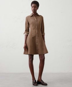 Mocha Latte Corduroy Above-Knee Dress