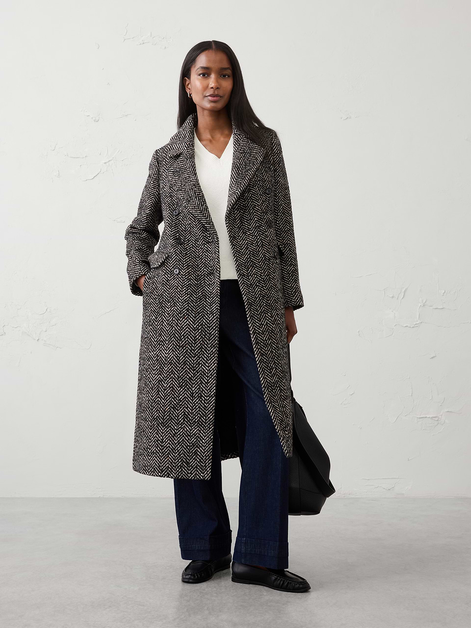 Midnight Herringbone Timeless Topcoat