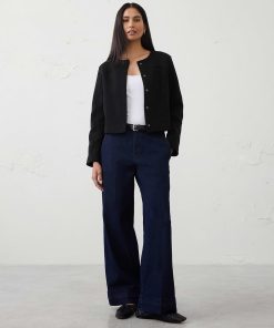 Black Weekender Cropped Cocoon Jacket