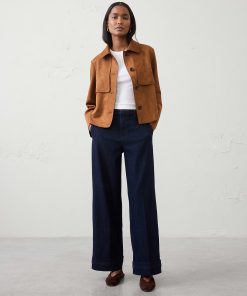 Rinse Wide-Leg Mid-Rise Cuffed Jean