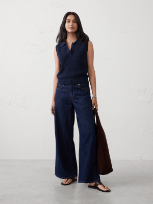 Rinse Wide-Leg Mid-Rise Jean