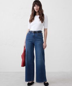 Dark Wash Wide-Leg High-Rise Jean