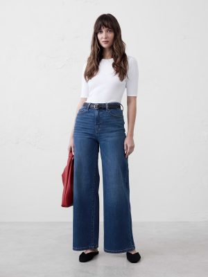 Dark Wash Wide-Leg High-Rise Jean