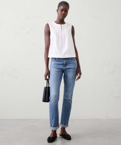 Medium Wash Girlfriend Mid-Rise Jean