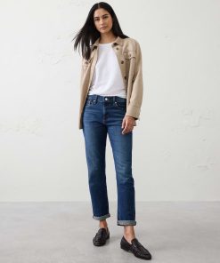 Dark Wash Girlfriend Mid-Rise Jean
