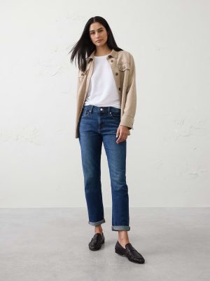 Dark Wash Girlfriend Mid-Rise Jean