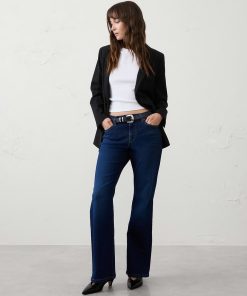 Dark Wash Bootcut Mid-Rise Slim Jean