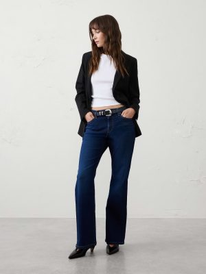 Dark Wash Bootcut Mid-Rise Slim Jean